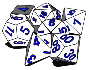 A set of RPG dice.